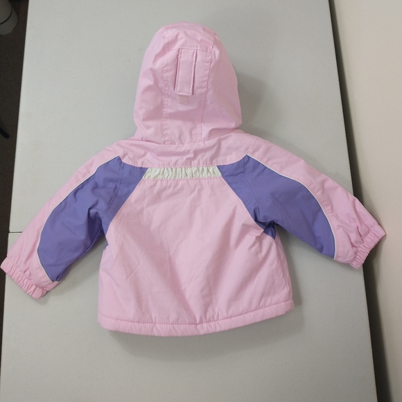 Columbia Snowsuit Pink 12M Jacket Bib Set Waterproof Fleece Hood Pockets - Picture 3 of 14